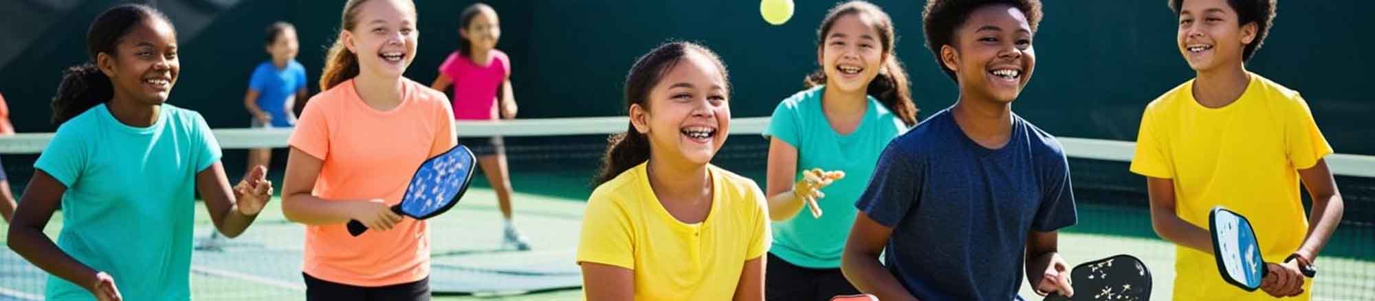 PICKLEBALL: Kids playing pickleball training games - fun group class